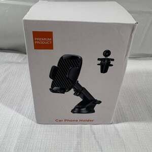 Car Phone Holder Dashboard Windshield Mount Adjustable 4–7” Smartphones